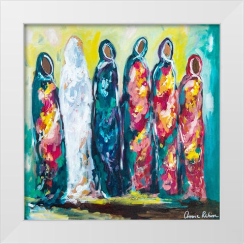 The Wedding White Modern Wood Framed Art Print by Rahim, Amira