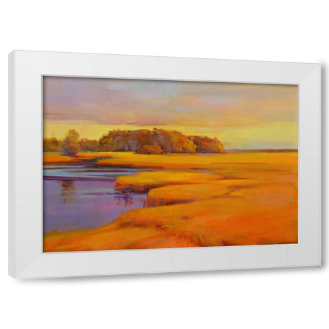 Autumn Marsh White Modern Wood Framed Art Print by Ready, Holly