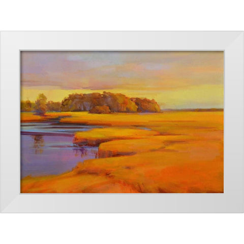 Autumn Marsh White Modern Wood Framed Art Print by Ready, Holly