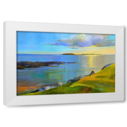 Kettle Cove Boats 2 White Modern Wood Framed Art Print by Ready, Holly