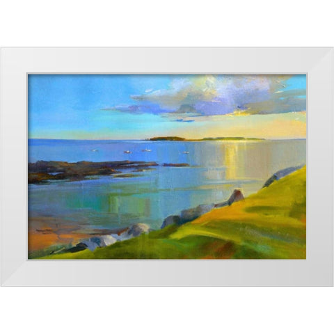 Kettle Cove Boats 2 White Modern Wood Framed Art Print by Ready, Holly