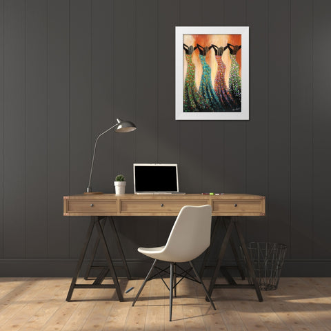 Dance of the Summer Solstice White Modern Wood Framed Art Print by Stewart, Monica