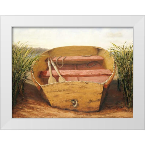 Beached Dinghy White Modern Wood Framed Art Print by Soderlund, Karl