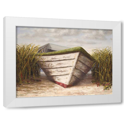 Gloucester Skiff White Modern Wood Framed Art Print by Soderlund, Karl