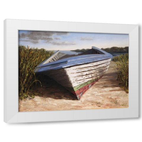 Montauk Skiff White Modern Wood Framed Art Print by Soderlund, Karl