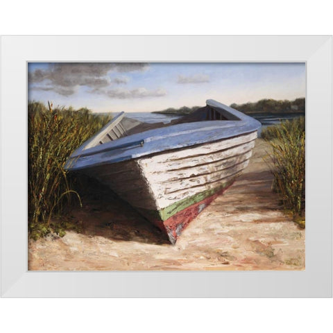 Montauk Skiff White Modern Wood Framed Art Print by Soderlund, Karl