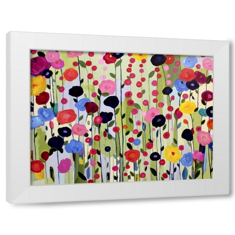 She Found a Place to Bloom White Modern Wood Framed Art Print by Schmitt, Carrie