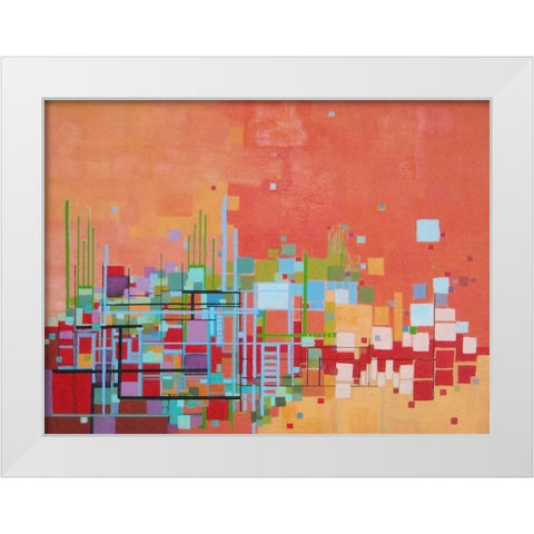 Beach Party White Modern Wood Framed Art Print by Shannon, Carol Joy