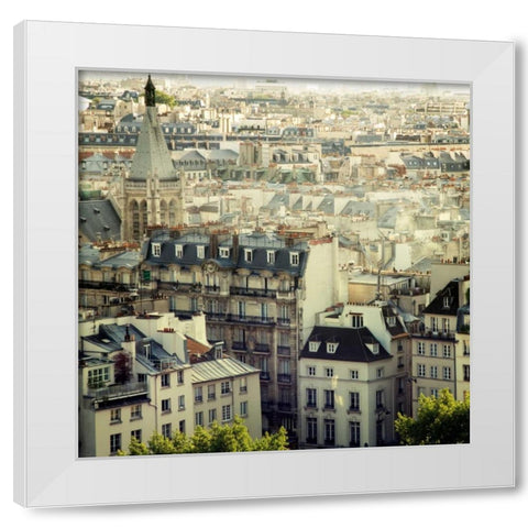 Paris Calling White Modern Wood Framed Art Print by Suchocki, Irene