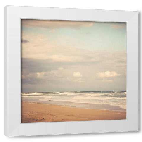 Memories of the Beach White Modern Wood Framed Art Print by Suchocki, Irene