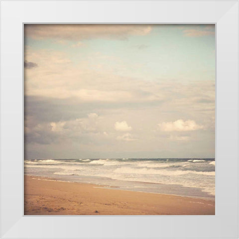 Memories of the Beach White Modern Wood Framed Art Print by Suchocki, Irene