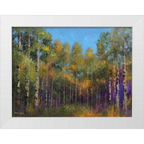 Aspen Autumn White Modern Wood Framed Art Print by Stotts, Thomas