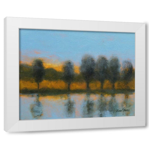Line of Reflections White Modern Wood Framed Art Print by Stotts, Thomas