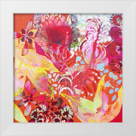 You Cant Catch Me White Modern Wood Framed Art Print by Siegmann, Sofie