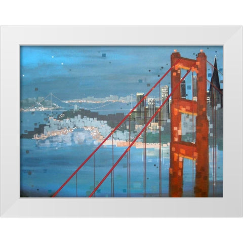Twilight San Francisco White Modern Wood Framed Art Print by Shannon, Carol Joy