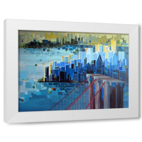 Start Spreading the News White Modern Wood Framed Art Print by Shannon, Carol Joy