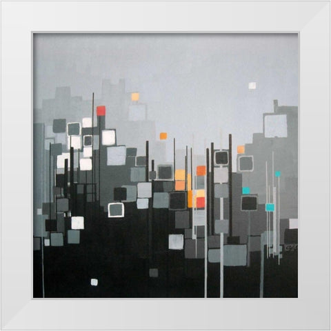 Monochrome XII White Modern Wood Framed Art Print by Shannon, Carol Joy