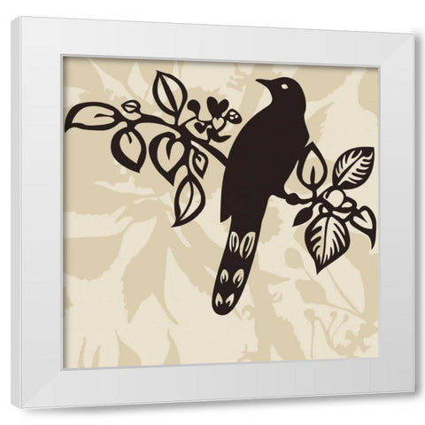 Song Bird 1 White Modern Wood Framed Art Print by Svane, Jette