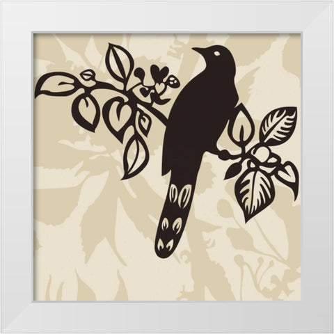 Song Bird 1 White Modern Wood Framed Art Print by Svane, Jette