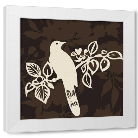 Song Bird 2 White Modern Wood Framed Art Print by Svane, Jette