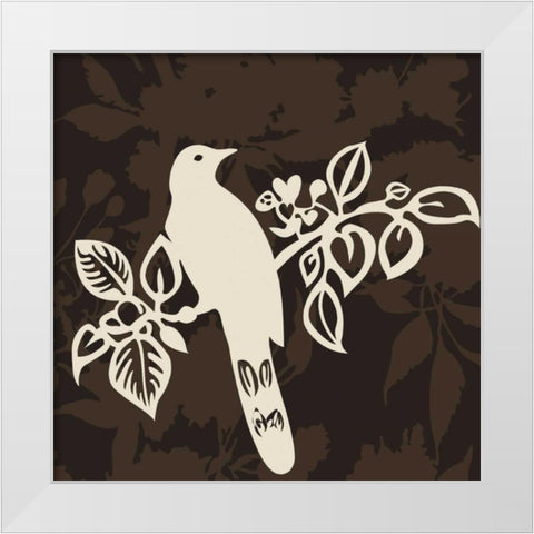 Song Bird 2 White Modern Wood Framed Art Print by Svane, Jette