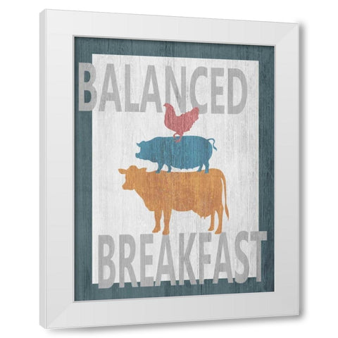 Balanced Breakfast One White Modern Wood Framed Art Print by Soave, Alicia
