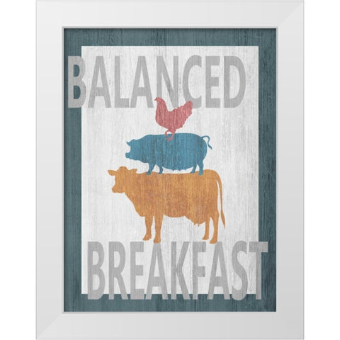 Balanced Breakfast One White Modern Wood Framed Art Print by Soave, Alicia