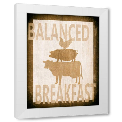 Balanced Breakfast Two White Modern Wood Framed Art Print by Soave, Alicia