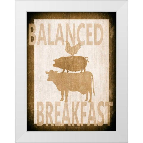 Balanced Breakfast Two White Modern Wood Framed Art Print by Soave, Alicia