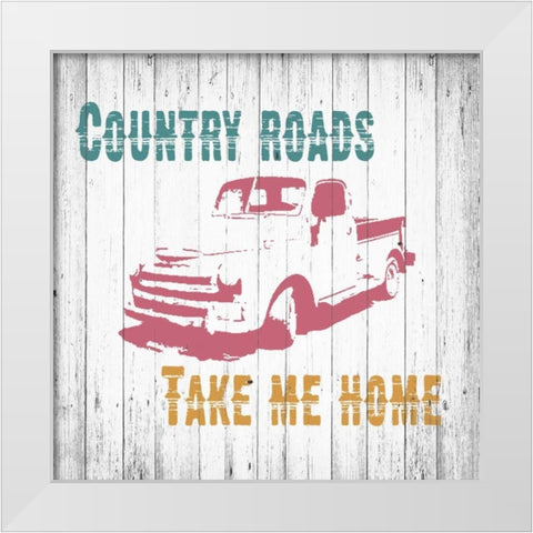 Country Roads White Modern Wood Framed Art Print by Soave, Alicia