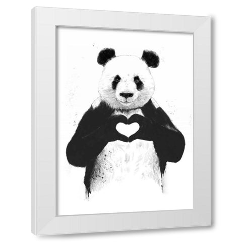 All You Need Is Love White Modern Wood Framed Art Print by Solti, Balazs