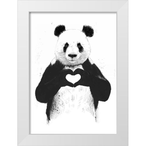 All You Need Is Love White Modern Wood Framed Art Print by Solti, Balazs