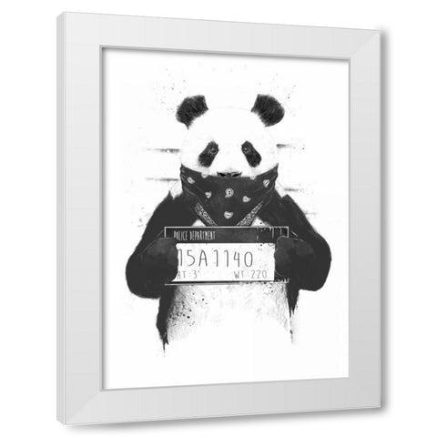 Bad Panda White Modern Wood Framed Art Print by Solti, Balazs