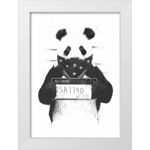 Bad Panda White Modern Wood Framed Art Print by Solti, Balazs