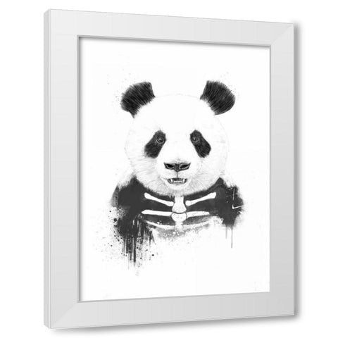 Zombie Panda White Modern Wood Framed Art Print by Solti, Balazs