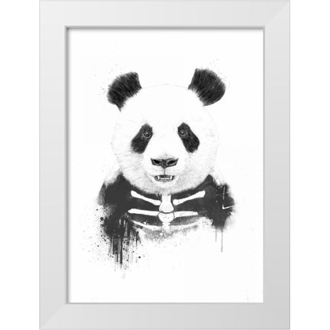 Zombie Panda White Modern Wood Framed Art Print by Solti, Balazs