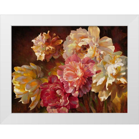 Peonies in Pastel White Modern Wood Framed Art Print by Styles, Emma