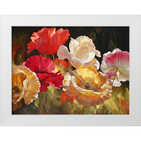 Poppy Celebration White Modern Wood Framed Art Print by Styles, Emma
