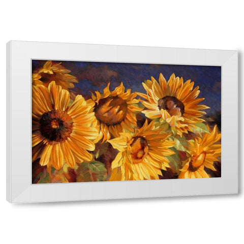 Sunflower White Modern Wood Framed Art Print by Styles, Emma