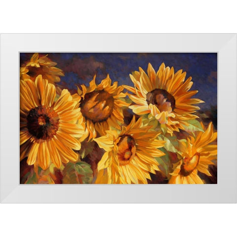 Sunflower White Modern Wood Framed Art Print by Styles, Emma