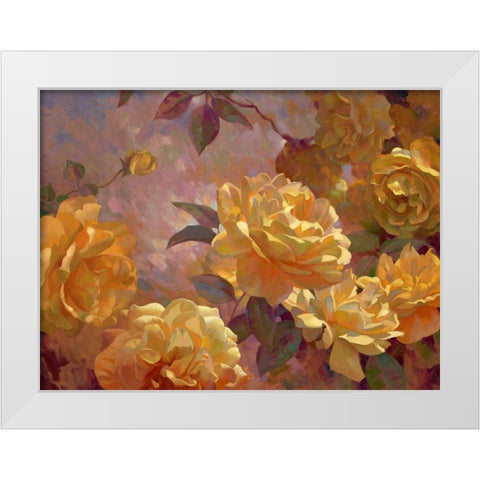 Golden Glow White Modern Wood Framed Art Print by Styles, Emma