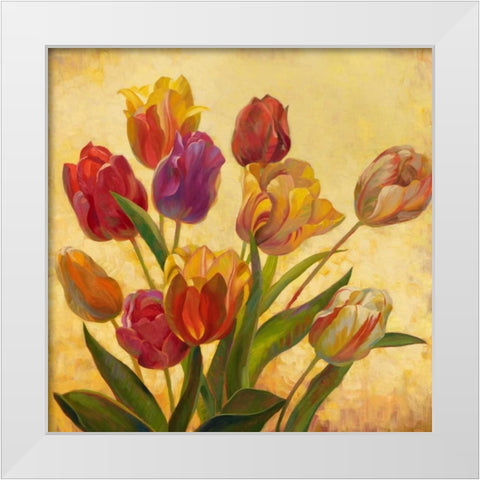 Tulip Bouquet White Modern Wood Framed Art Print by Styles, Emma