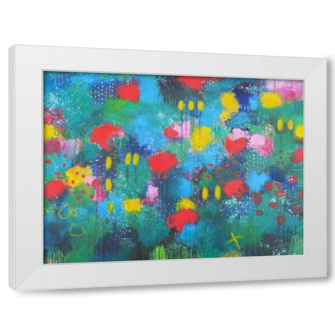Hide and Seek White Modern Wood Framed Art Print by Schueler, Anna
