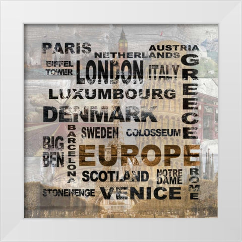 Europe White Modern Wood Framed Art Print by Soave, Alicia