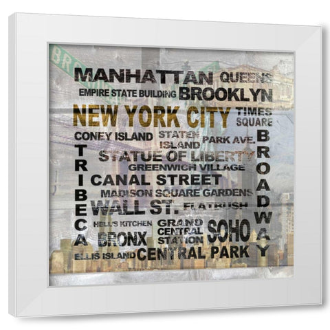 New York City White Modern Wood Framed Art Print by Soave, Alicia