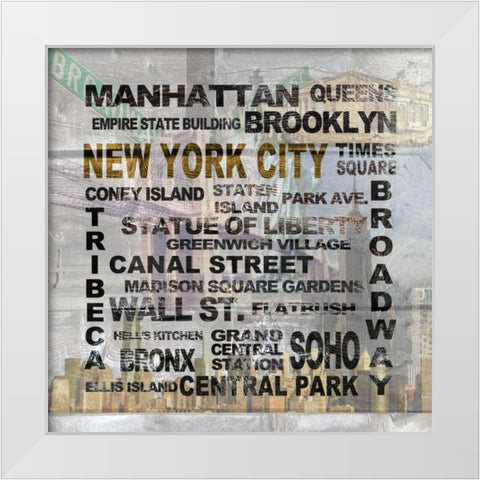 New York City White Modern Wood Framed Art Print by Soave, Alicia