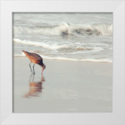 Soft Sea White Modern Wood Framed Art Print by Soffia, Myan