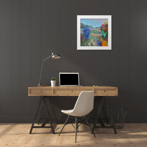 Color Field 45 White Modern Wood Framed Art Print by Schmidt, Jane