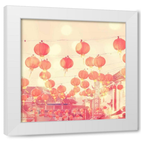 Chinatown White Modern Wood Framed Art Print by Soffia, Myan