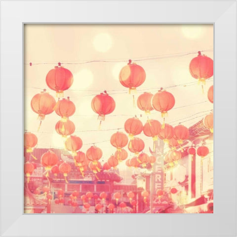 Chinatown White Modern Wood Framed Art Print by Soffia, Myan